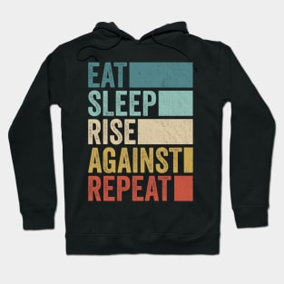 Funny Eat Sleep Rise Name Repeat Retro Vintage Hoodie